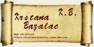 Krstana Bažalac vizit kartica